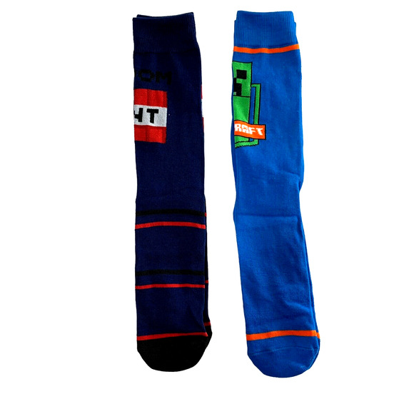 Minecraft Crew Socks 2 Pair Shoe Size‎ 8-12 NWOT #3 - Picture 1 of 3